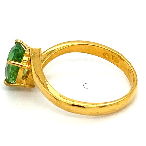 Tsavorite 1.78ct Solid 22K Yellow Gold Ring - Picture 5 of 7